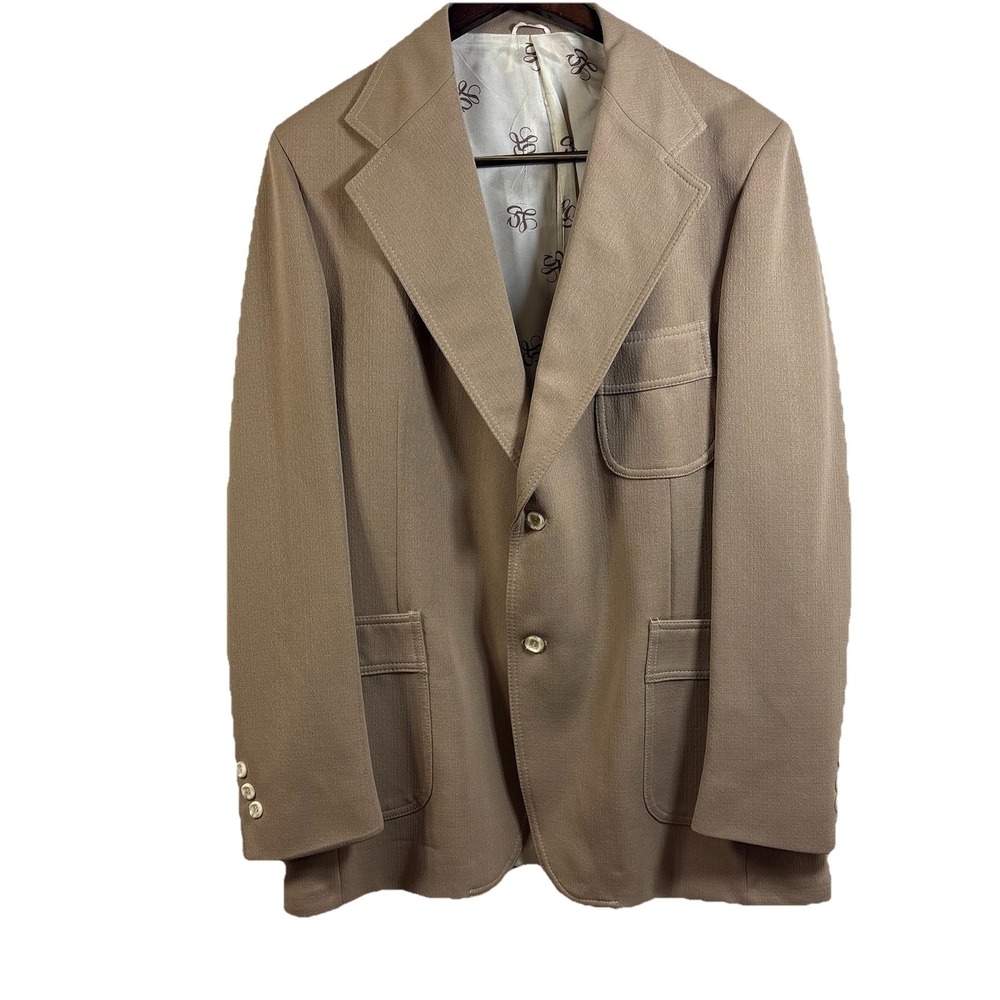 Levi's Panatela Beige Sport Coat Blazer 44R Vintage 90s 22" Pit to Pit